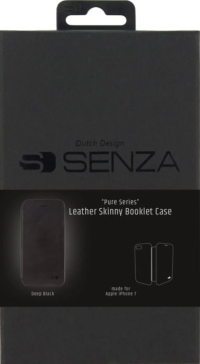 Senza Pure Skinny Leather Booklet iPhone 7/8 - 544110 - Zwart