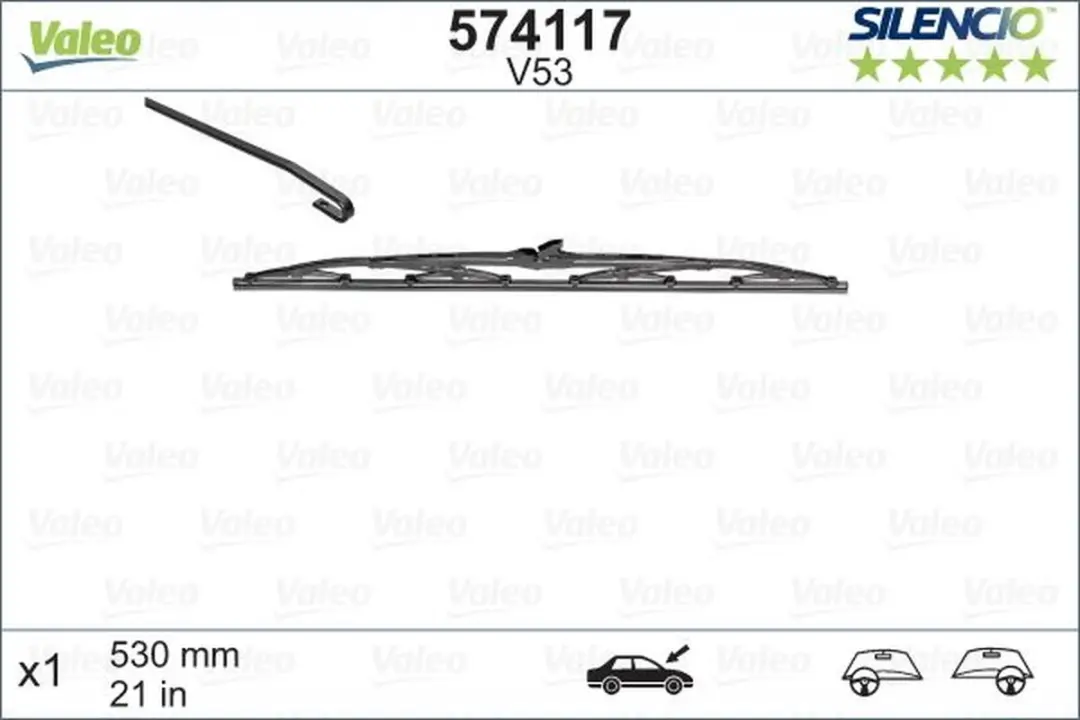 Valeo Silencio V53 Ruitenwisser 53cm - Zwart
