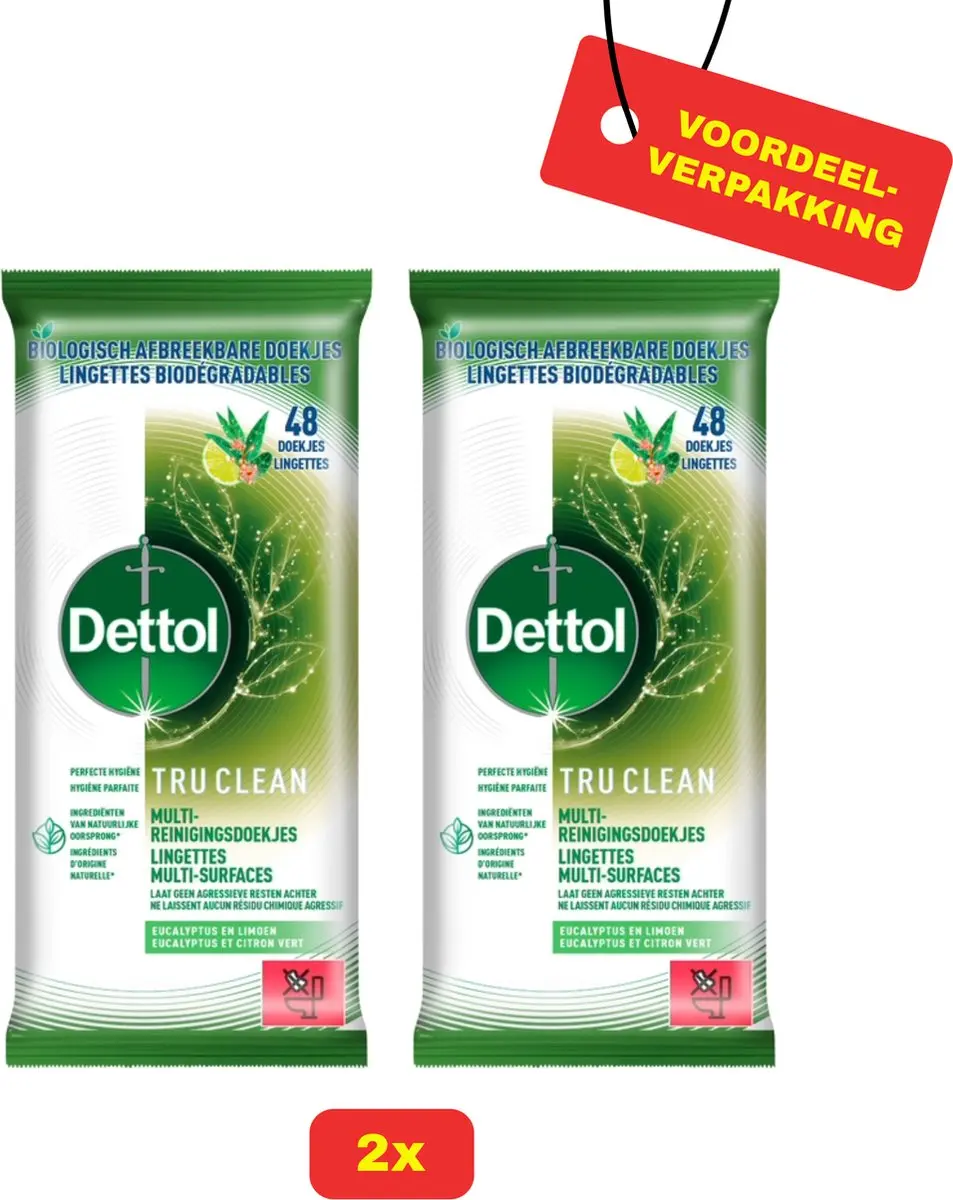 Dettol Tru Clean Eucalyptus & Lime Doekjes