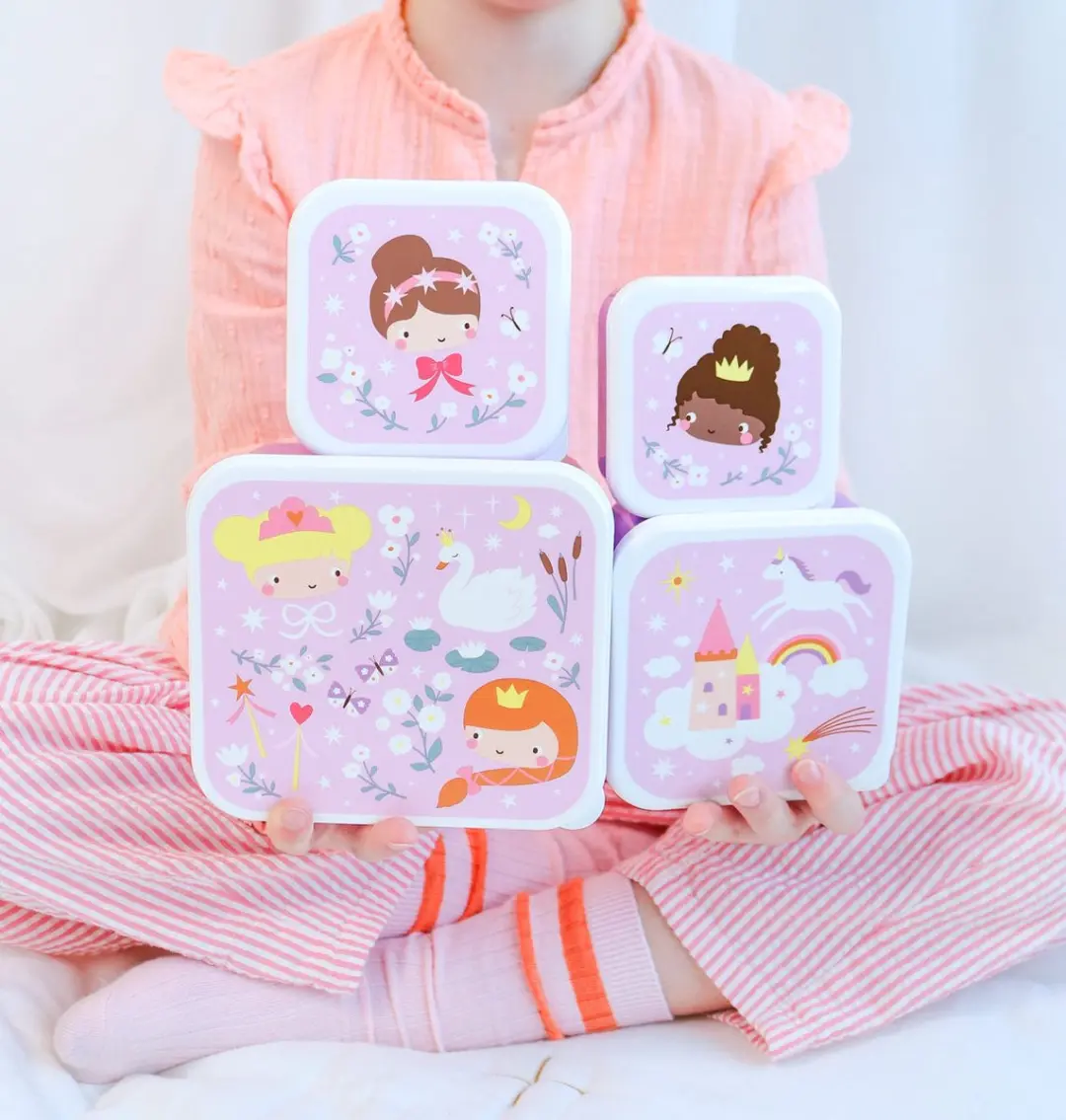 A Little Lovely Company Back to School Set - Drinkfles & Snackdozen - Paars