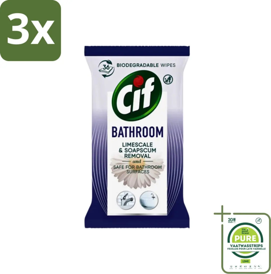Cif Hygiënische Doekjes Kalkaanslag & Zeepresten 216 Stuks