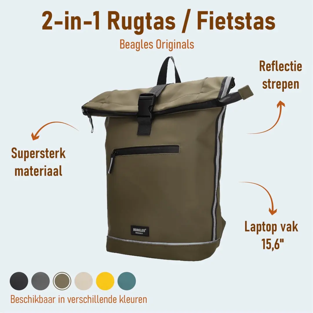 Beagles Originals Bicycle Fietstas Rugzak 27L - Olijfgroen