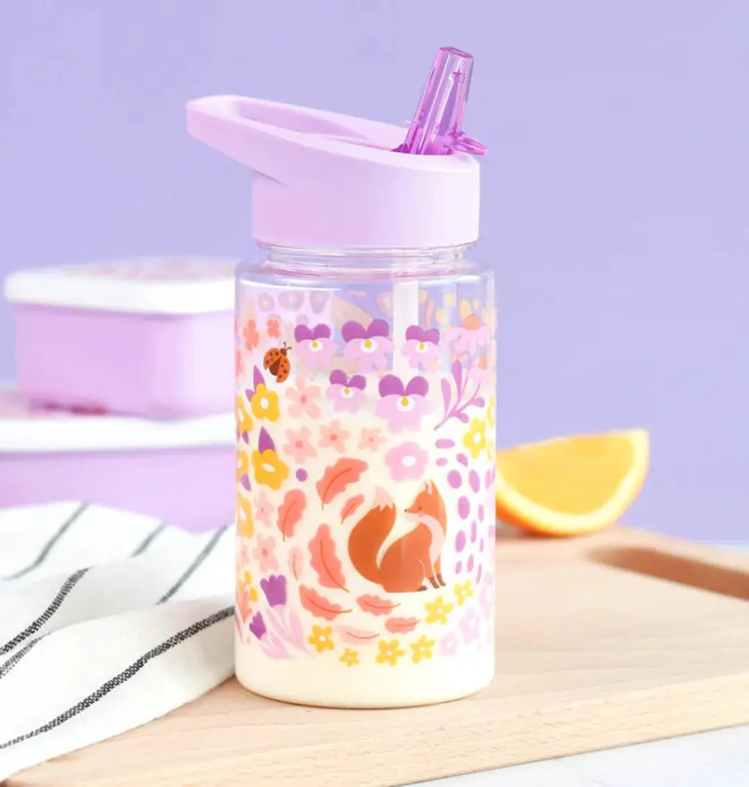 A Little Lovely Company Back to School Set - Bloementuin - Paars