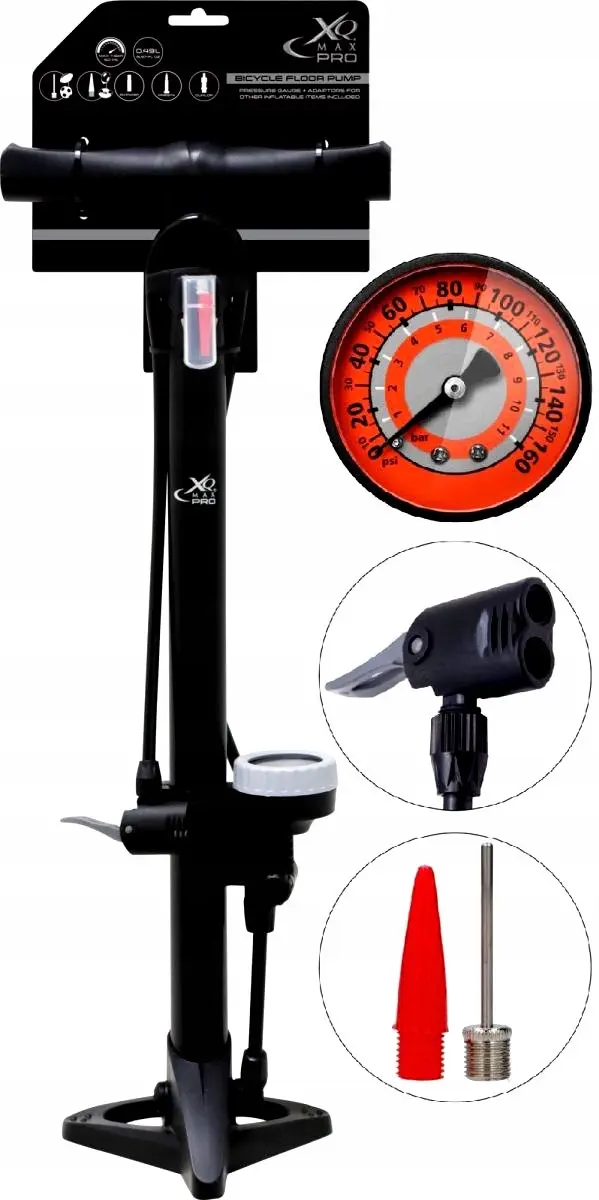 XQMax PRO Fietspomp met Manometer 11 Bar