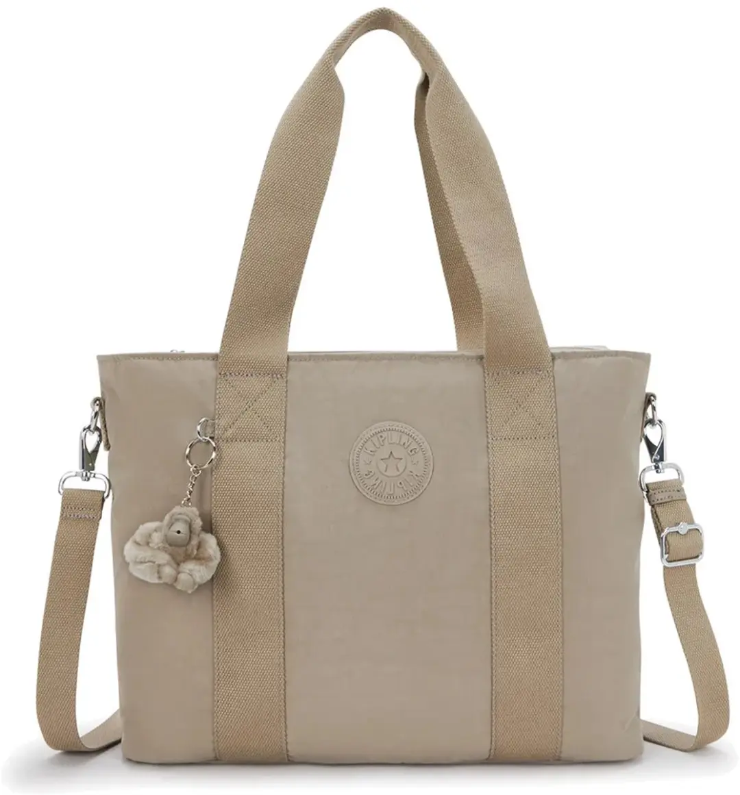 Kipling Minta L Stoffentas 20L - Up Soft Taupe - afbeelding 6 van 6