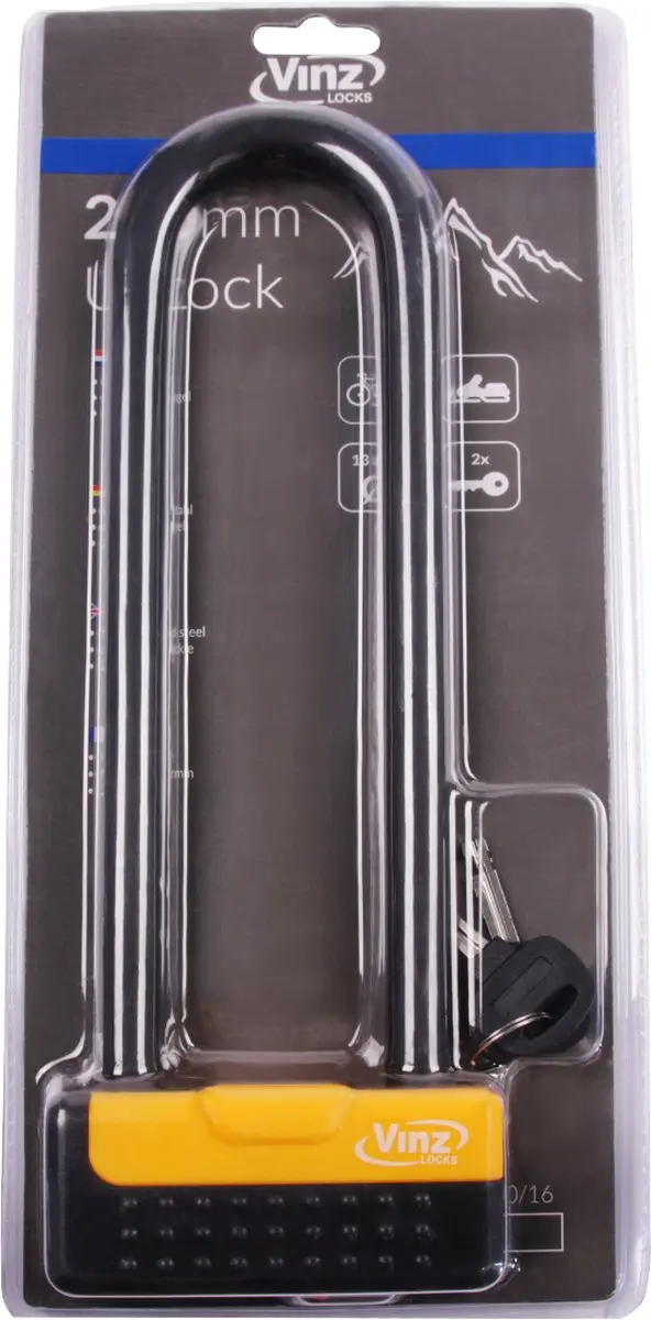 VINZ Pomerape Beugelslot 13mm BIS760-290 - 29cm - Zwart