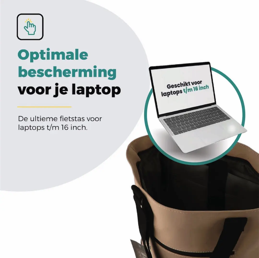 Voltano E-bike City Shopper Enkele Fietstas 22L - Khaki - afbeelding 6 van 6