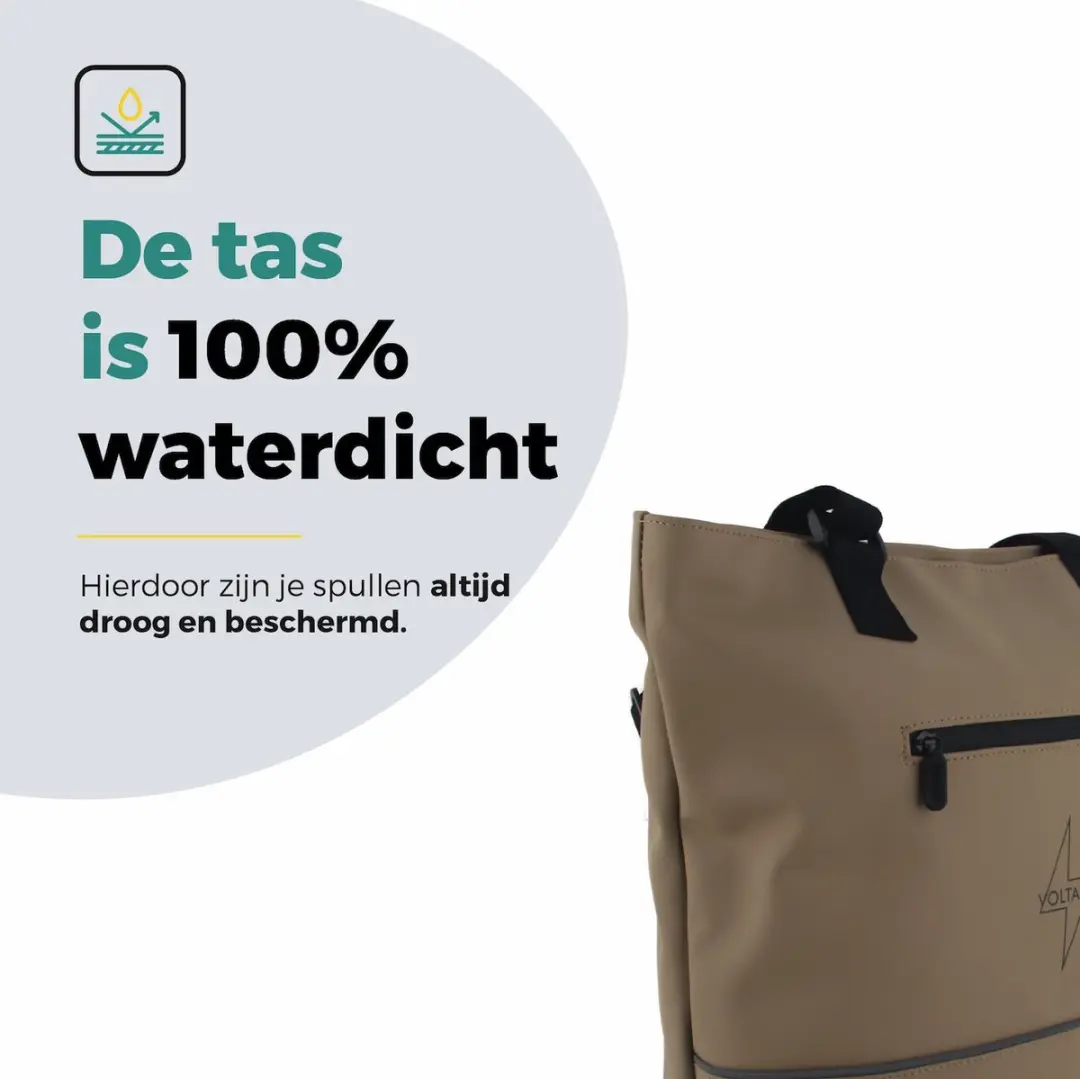 Voltano E-bike City Shopper Enkele Fietstas 22L - Khaki