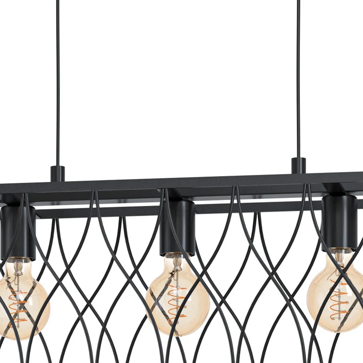 Eglo Giltspur Hanglamp E27 - 3 Lichthouders - 77cm - Zwart