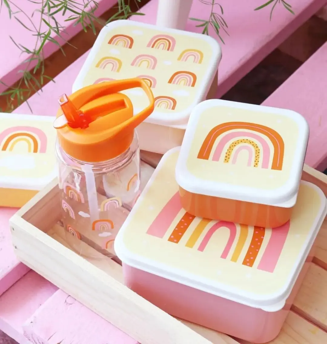 A Little Lovely Company Back to School Set - Regenboog