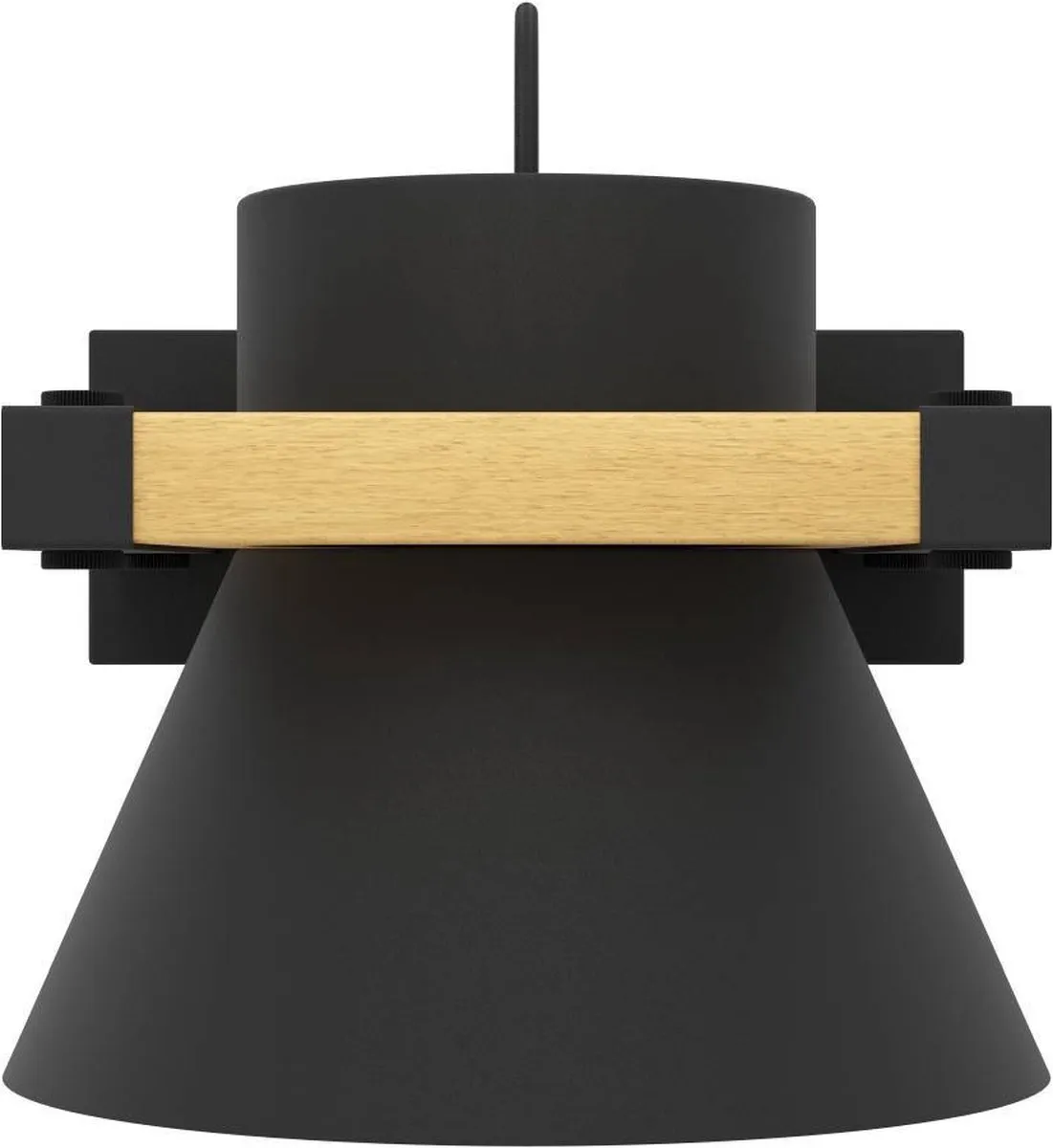 Eglo Maccles Wandlamp E27 - 18cm - Zwart/Bruin