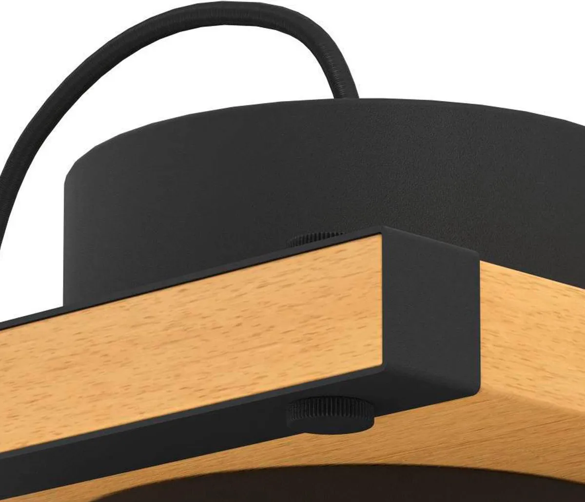 Eglo Maccles Wandlamp E27 - 18cm - Zwart/Bruin