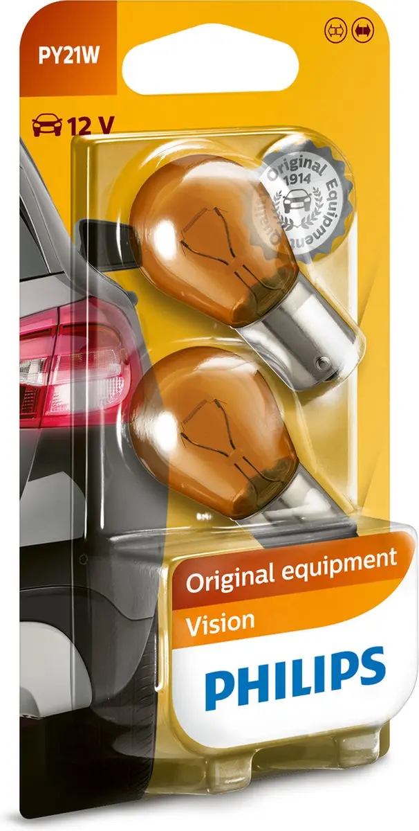 Philips Autolamp PY21W Oranje - 2 Stuks