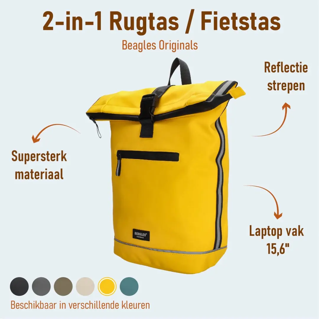 Beagles Originals Bicycle Fietstas Rugzak 27L - Geel