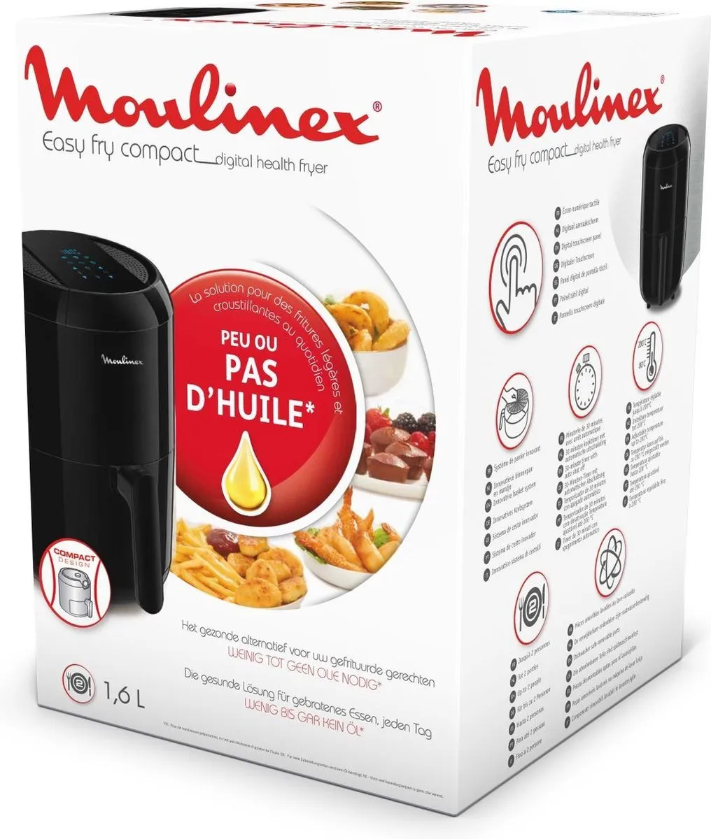 Moulinex Easy Fry Compact EZ3018 Airfryer 1030W - Zwart
