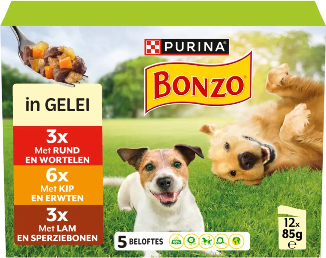 Bonzo Hondenvoer Nat Pouch in Gelei