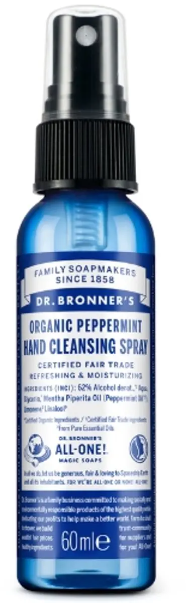 Dr. Bronner's Handspray Pepermunt 60ml