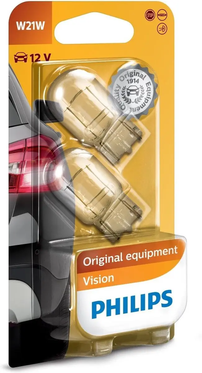 Philips W21W 12V Set - 2 Stuks - Transparant