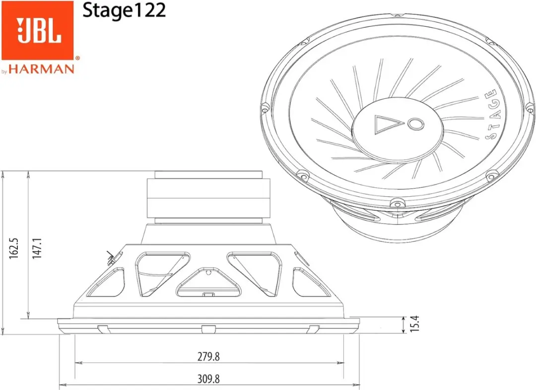 JBL Stage 122D Subwoofer 12" - 1000W - Zwart