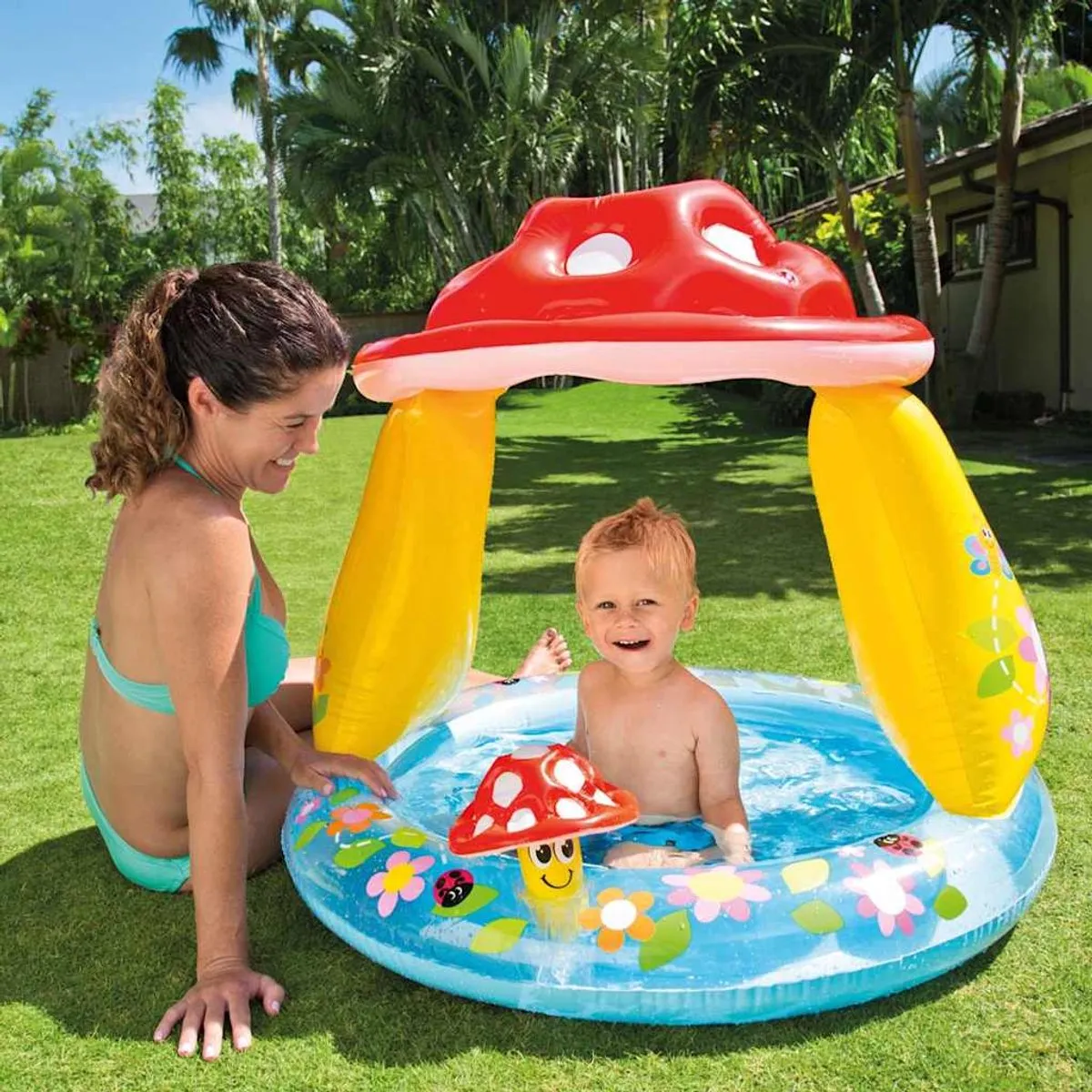Intex Babyzwembad Paddenstoel 102cm - 45L - Blauw