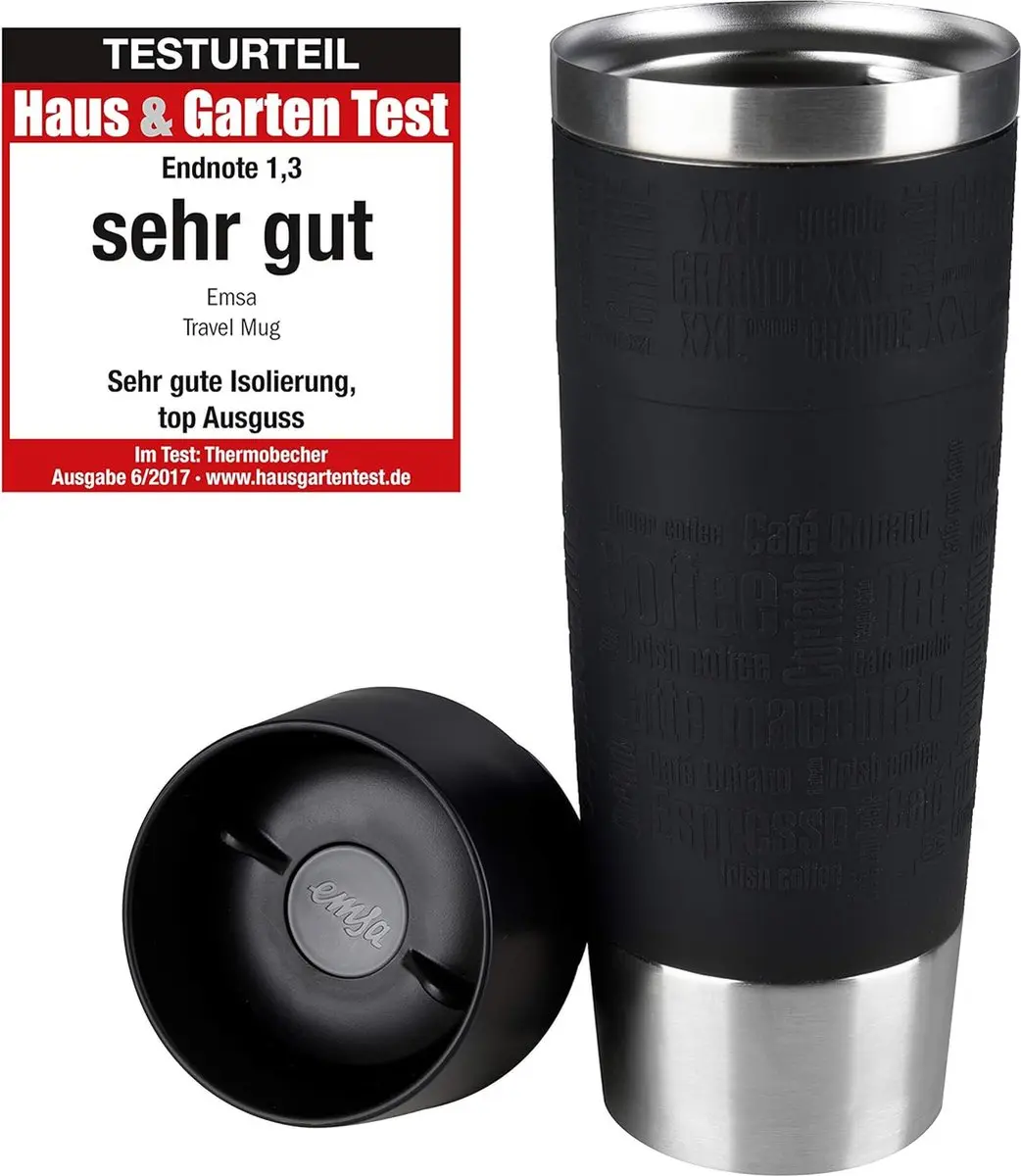 Emsa Travel Mug Grande Thermosbeker 500ml - Zwart