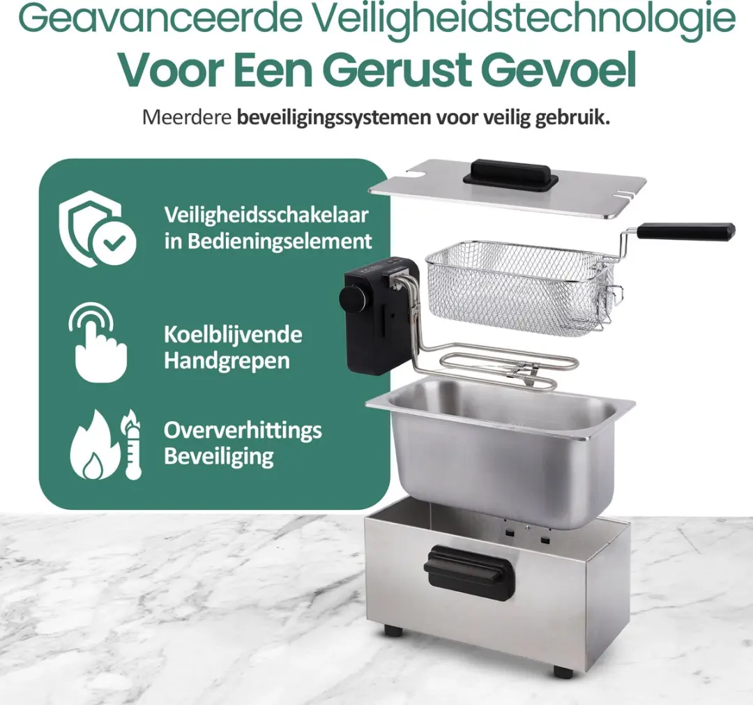 Emerio Frituurpan DF-132653 3L - RVS - 2000W - afbeelding 6 van 6
