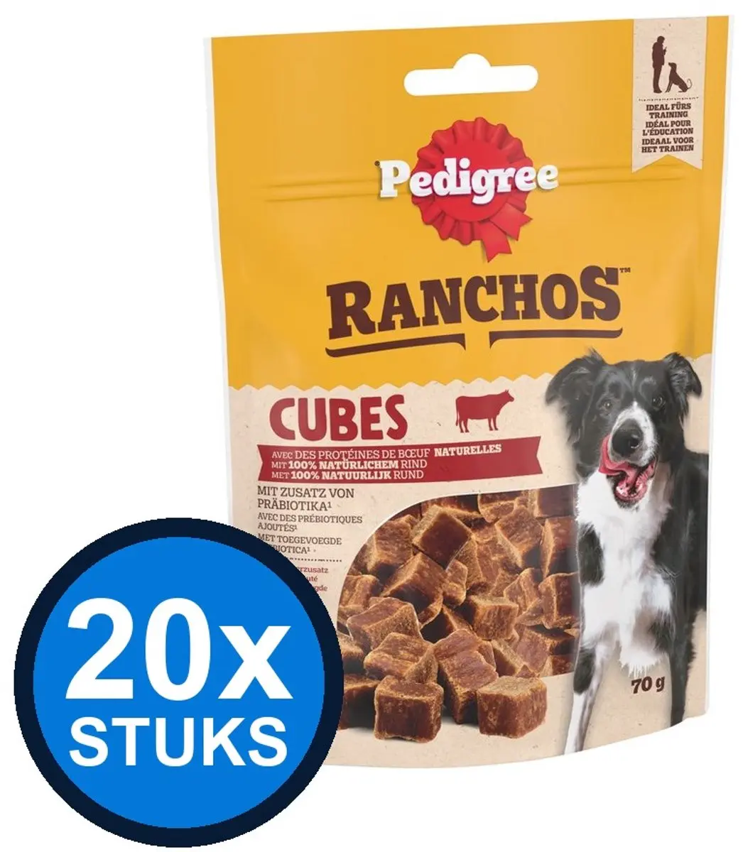 Pedigree Ranchos Cubes Rund Honden Snacks 20x70g
