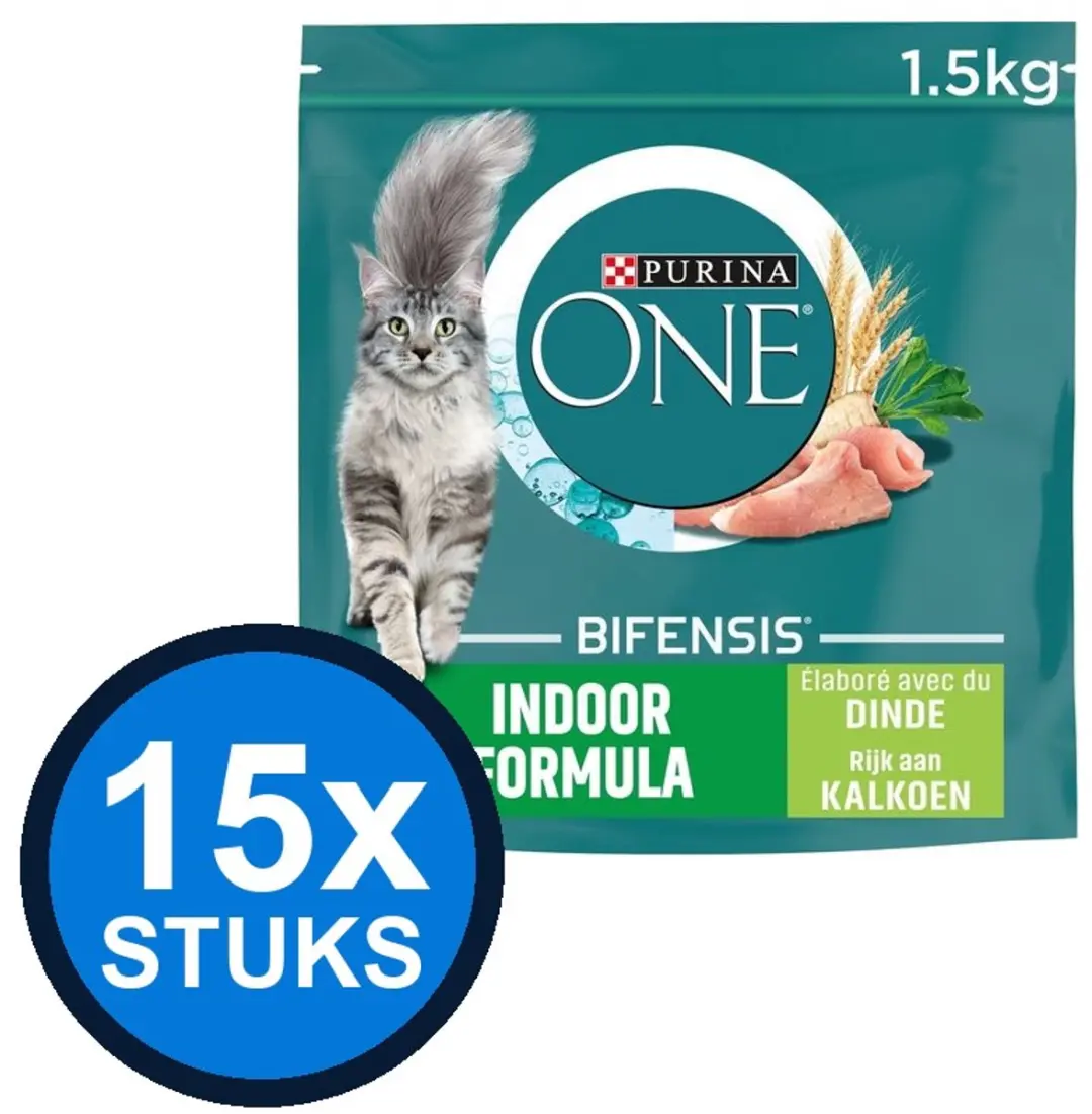 Purina ONE Adult Indoor Kalkoen Kattenvoer 12kg
