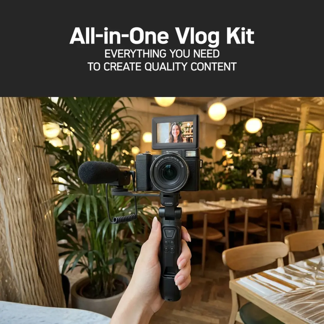 AgfaPhoto VLG4KOPT2 Vlogging-set - 4K Camera - 24MP - 32GB - Zwart