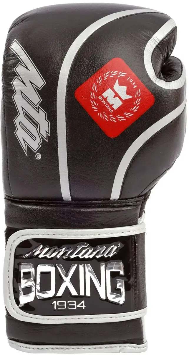 Montana X-Fight Evo Bokshandschoenen 12 oz - Zwart/Zilver