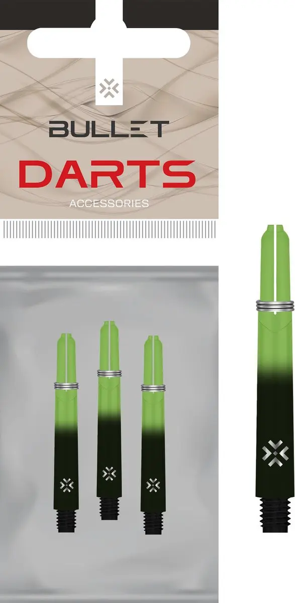 Bullet Shafts 41mm - Zwart Groen - 3 Stuks