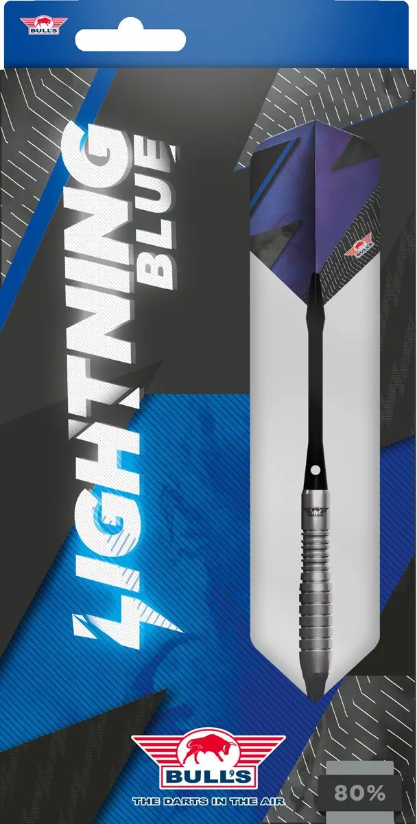 Bull's Lightning 80% Blue Softtip Darts BU-33720 - 20g - Torpedo