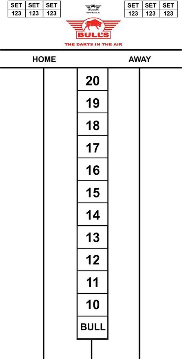Bull's Dart Scorebord Flex 30x60cm - Wit