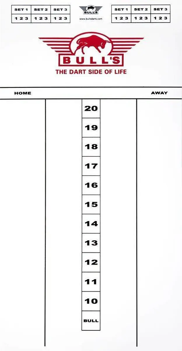 Bull's Dart Scorebord Flex 30x60cm - Wit