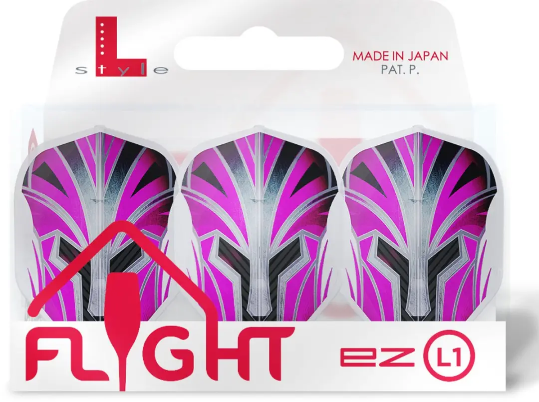 L-Style EZ L1 Prime Series Dart Flights FL1034 - 3 Stuks - Roze/Transparant/Zwart