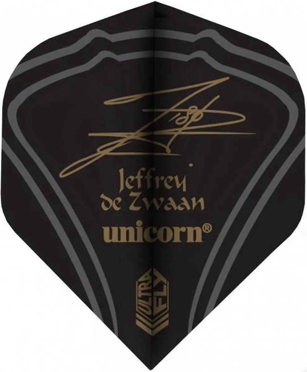 Unicorn UltraFly Jeffrey de Zwaan Big Wing Dartvleugels 3 Stuks - Zwart