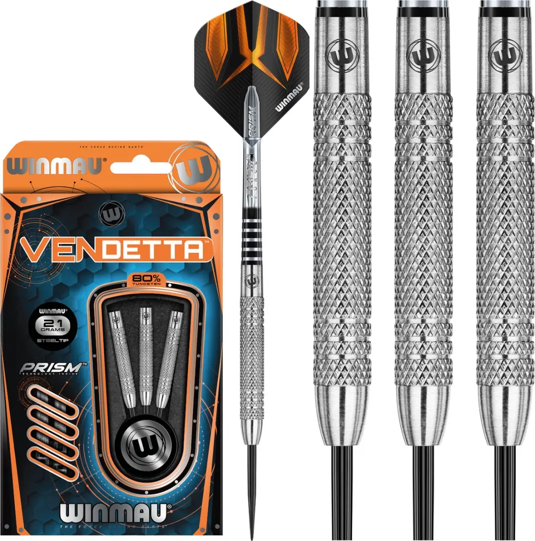 Winmau Vendetta 80% 21K Dartpijlen - 3 Stuks - Oranje/Zwart
