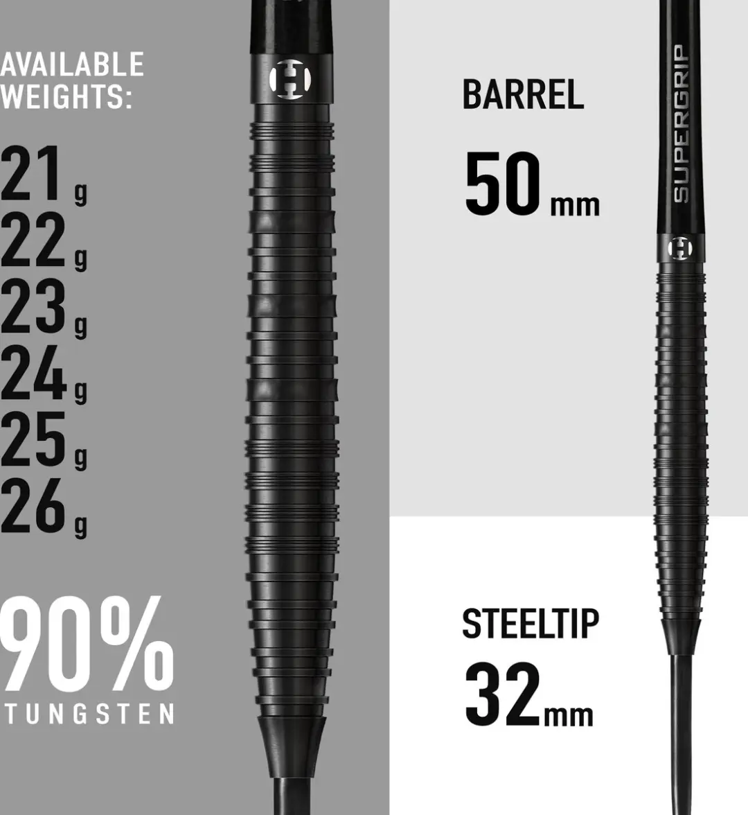 Harrows NX90 Black Edition Darts - 3 Stuks - 90% Tungsten 21GR