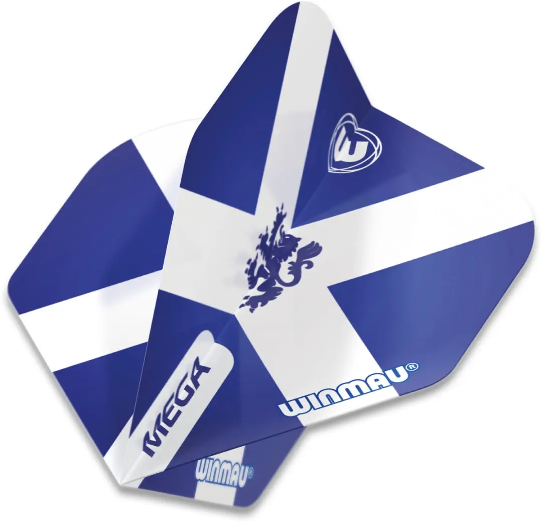Winmau Mega Standard Scotland Dartvluchten 3 Stuks - Wit Blauw