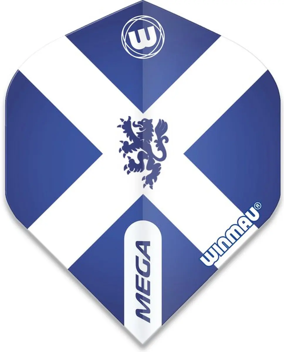 Winmau Mega Standard Scotland Dartvluchten 3 Stuks - Wit Blauw - afbeelding 6 van 6