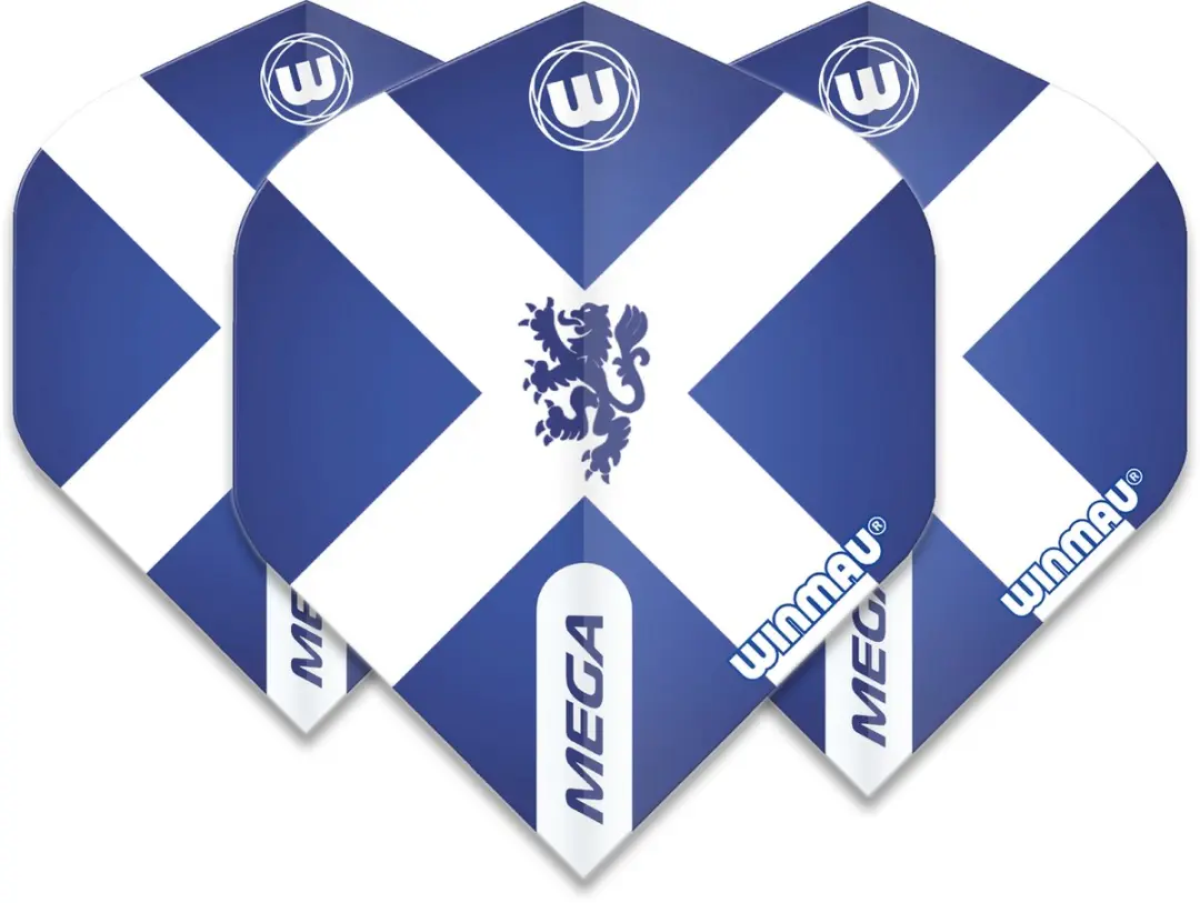 Winmau Mega Standard Scotland Dartvluchten 3 Stuks - Wit Blauw