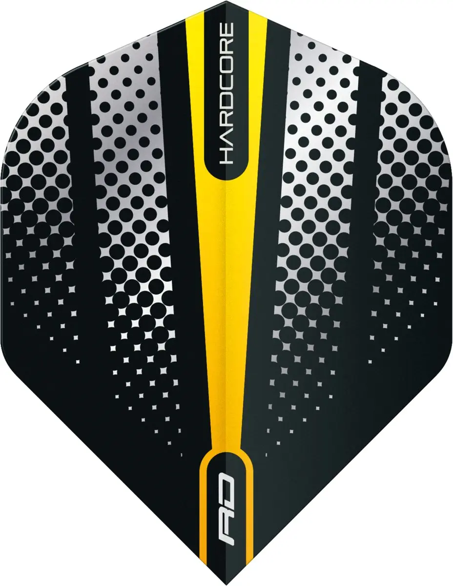 Red Dragon Hardcore Radical Yellow Flash Dart Flights TF6509 - 3 Stuks - afbeelding 2 van 3