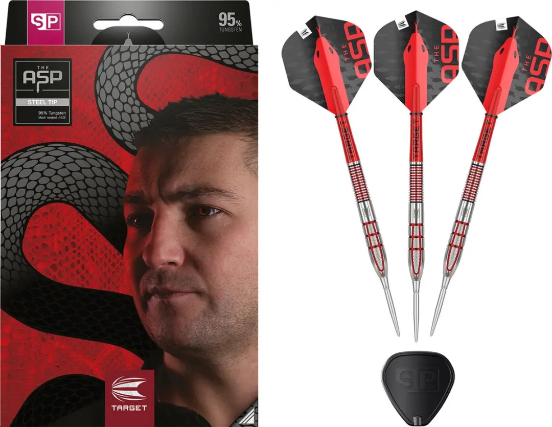 Target Nathan Aspinall G2 Swiss Point Dartpijlen - 3 Stuks - Rood/Zilver - afbeelding 6 van 6