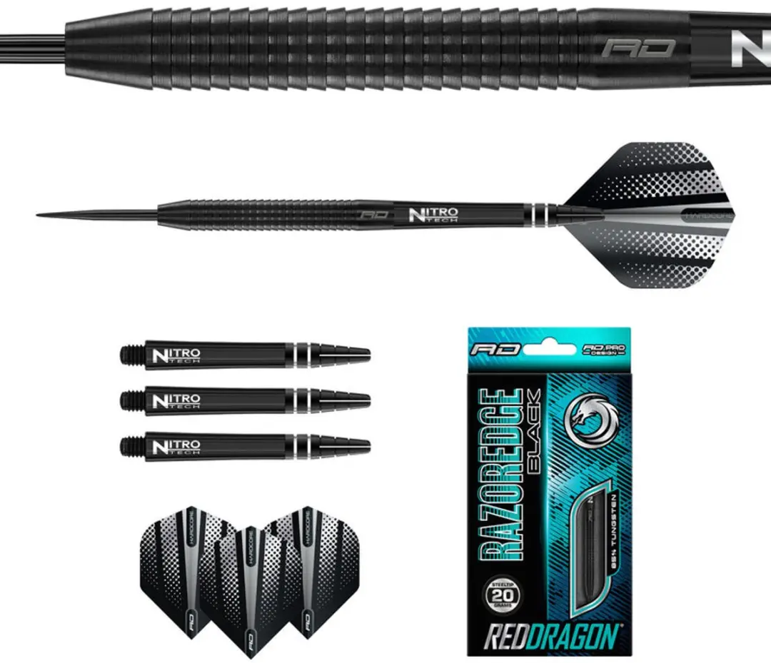 Red Dragon Razor Edge Black Dartpijlen - 3 Stuks