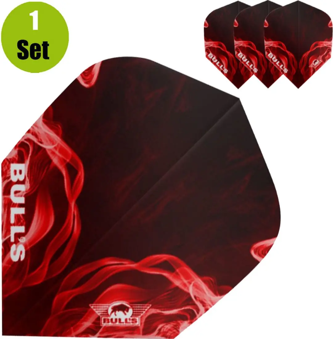 Bull's Powerflite Smoke Dartflights BU-50902 - Rood - 3 Stuks