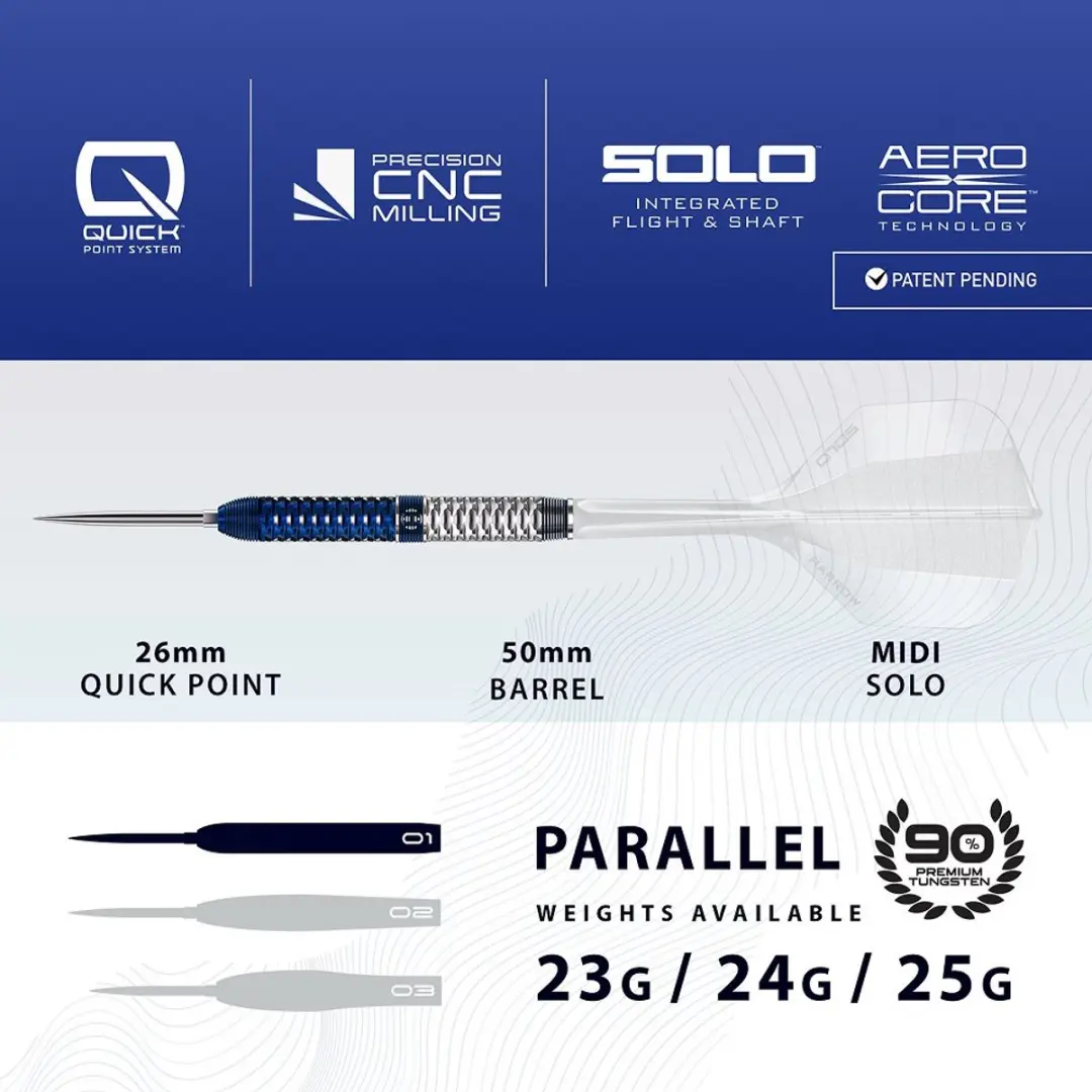Harrows Geo Torpedo 24Gr - 3 Stuks - Blauw/Zilver