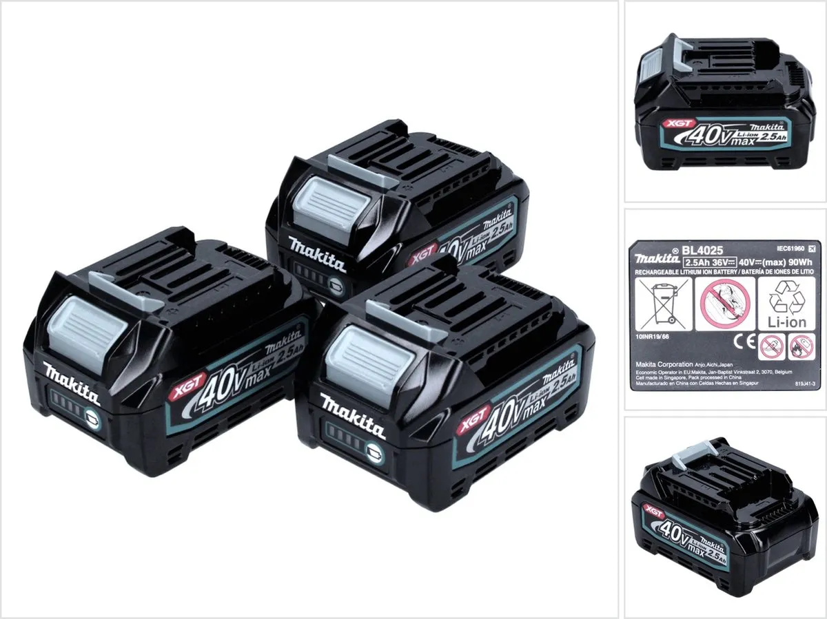 Makita BL 4025 XGT 3x Accu 40V 2,5Ah