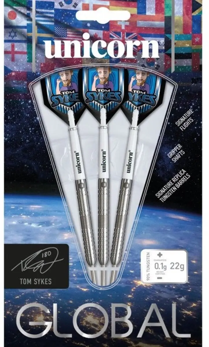 Unicorn Tom Sykes 90% Dartpijlen - 3 Stuks - Zilver - afbeelding 6 van 6