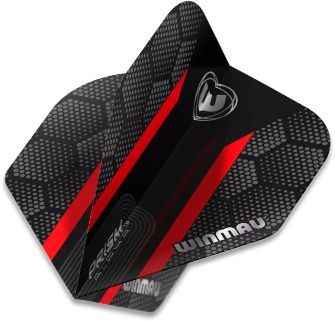 Winmau Prism Alpha Extra Thick Dart Flights - 3 Stuks - Zwart/Rood