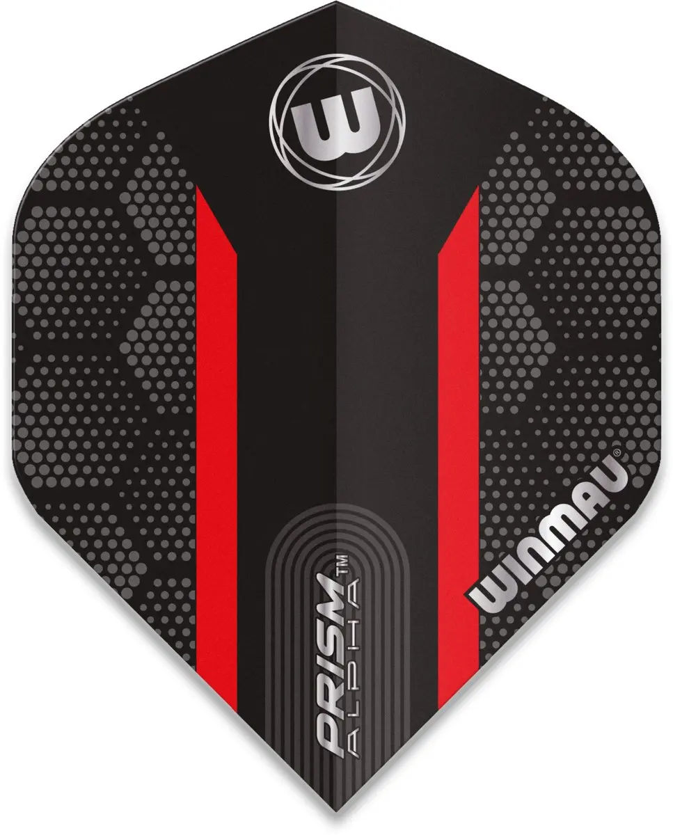 Winmau Prism Alpha Extra Thick Dart Flights - 3 Stuks - Zwart/Rood